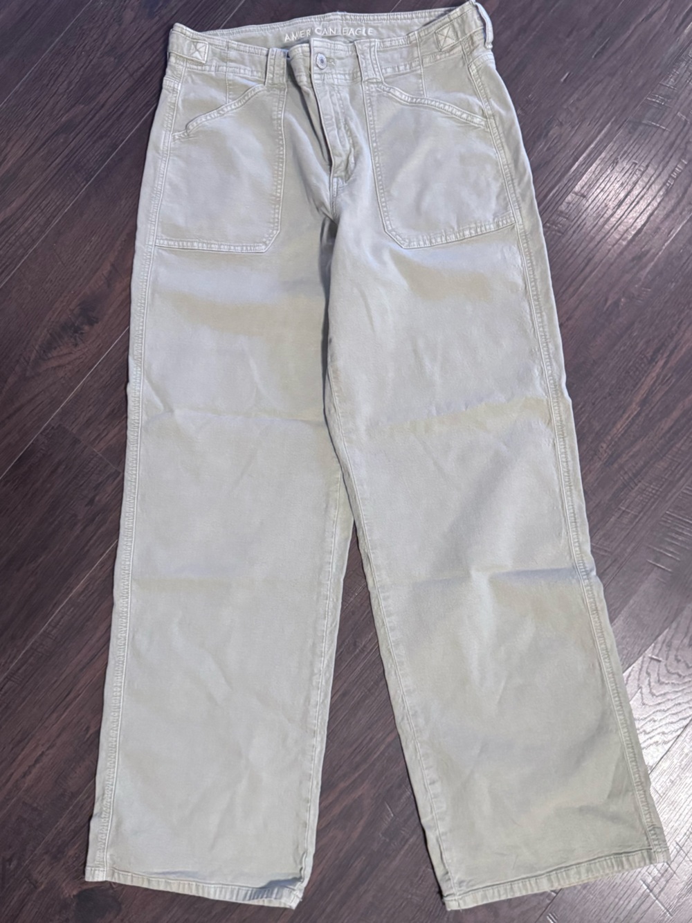 American Eagle Outfitters Slim Straight Light Cream Pants
